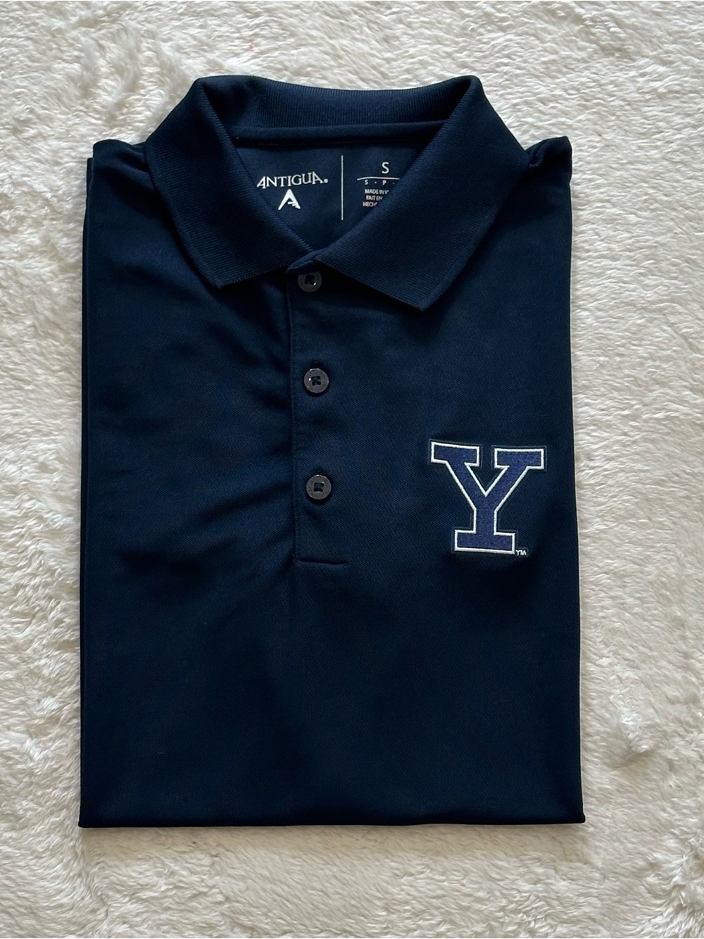 Antigua Yale University Bulldogs Performance Polo Shirt Men's Small Navy Blue